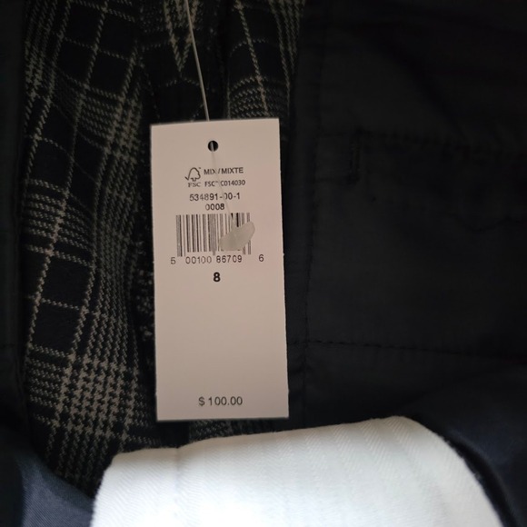 Banana Republic Sloan Curvy Fit Plaid Pants Blue White Size 8 534891-00-1 NWT - Picture 5 of 11